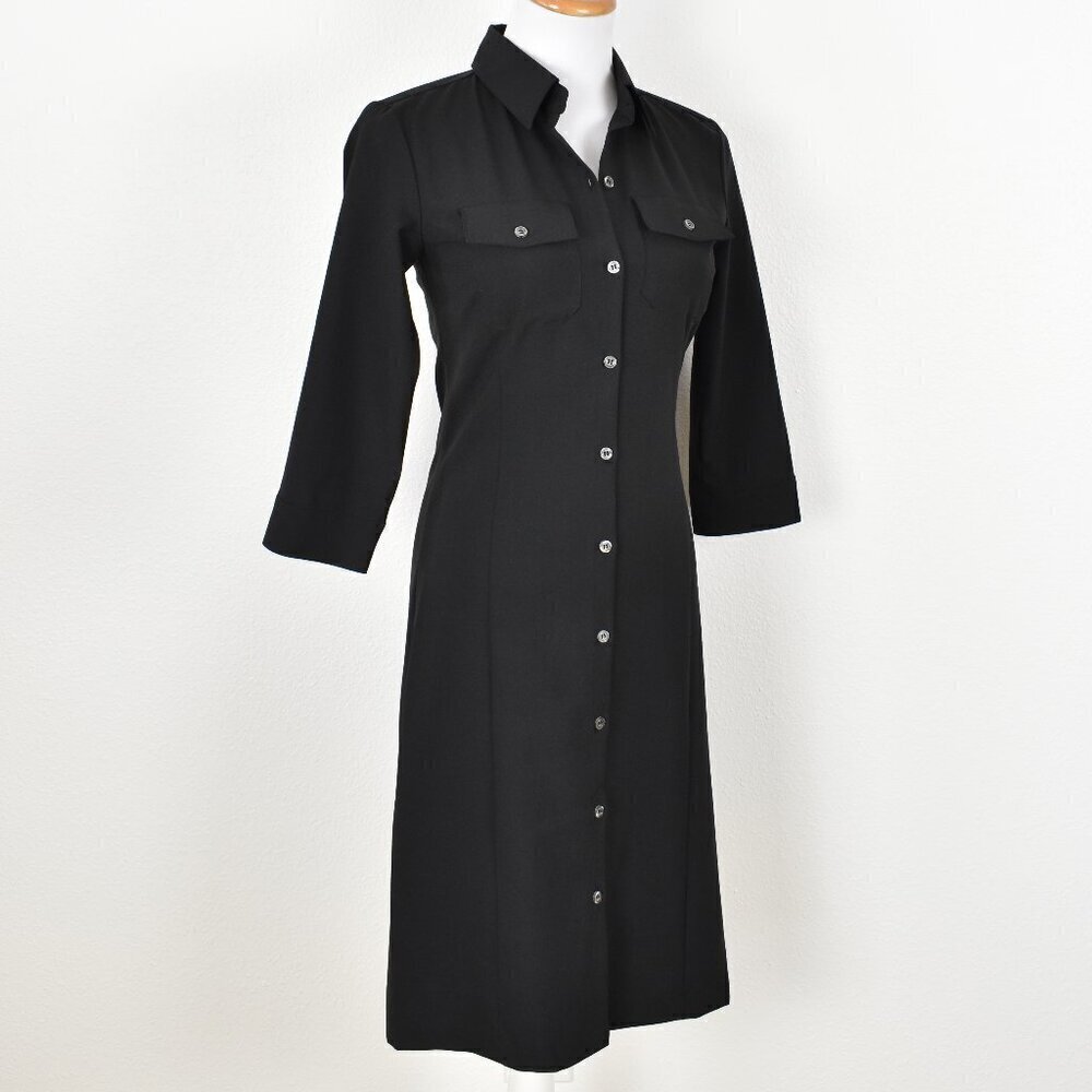 Club Monaco Wool Button Front Sheath Shirt Dress - 0 - Picture 7 of 8